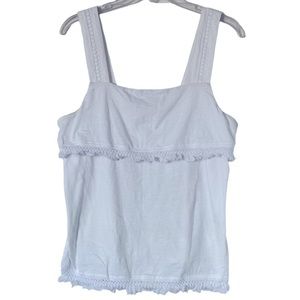 J.Crew white cotton tank top size medium